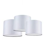 Set of 3 - Modern Grey Drum Pendant Ceiling Light Shades with Diffusers