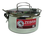 Zebra 152314 Stainless Steel Food Box and Pan with Snap on Lid 14 cm, Silver