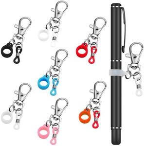 7Pcs Retractable Pen Holder Silicone Pen Lanyard Clip , Adjustable Badge Reel Accessories Pen Holder for Lanyard , Pen Lanyard Lanyard with Clip Lanyard Pen Holder Hang on Backpack, Belt, Wallet