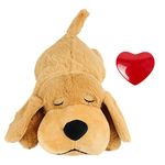 B Blesiya Puppy Heartbeat Stuffed Animal for, Calming Behavioral Aid Plush Toy for Dogs and Cats Pets, Light Brown