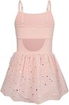 Toddler Girls Dance Leotards Hollow Back Ballet Outfits Clothes Camisole Dress with Tutu Skirt 3-9T, Ballet Pink, 7-8 Years