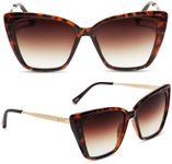 DIFF Heidi Oversized Cat Eye Sunglasses for Women, Lightweight bold thin metal frames