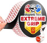Super Sticky Magnetic Tape (10 feet x 1.5 inch) - Stong Magnet Strip with Adhesive Backing for DIY & Crafts - Easy to Cut and Mount on Fridges, Whiteboards & More