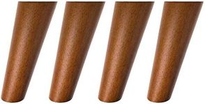 Bikani Round Solid Wood Furniture Legs Sofa Replacement Legs Perfect for Mid-Century Modern/Great IKEA hack for Sofa, Couch, Bed, Coffee Table (6 Inches,Set of 4, Walnut Color)