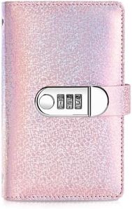 Money Saving Challenge Book with Password Lock 50 Page Cash Planner (Glitter Pink)