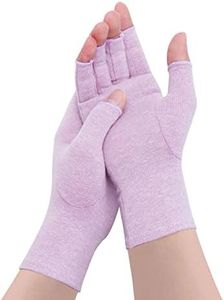 Gebell Rheumatoid Arthritis Gloves - Compression Gloves Fingerless Joint Pain Relief Hand Mitten Warmth Gloves Carpal, M, Purple a