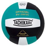 Tachikara Sensi-Tec Composite Colorful High Performance VolleyBall, Teal/White/Black