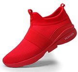 SKDOIUL Men Sport Athletic Running Sneakers Walking Shoes, 1919 Red, 9