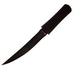 CRKT Hissatsu Fixed Blade Knife with Sheath: Tactical, Law Enforcement, Survival, Black Dual Grind Tanto, Textured Rubber Grip, Molle Compatible Sheath 2907K