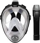 Deep Blue Gear - Vista Vue Full Face Snorkeling Mask, Black/Clear Silicone, Large/X-Large