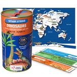 Chalk and Chuckles Smart Sticks Dinosaurs Trivia Game from Super Fun Family World Map Puzzle | Educational Game for Ages 7 +