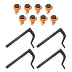 POWERTEC 4PCs Bench Dog Clamp & 8PCs Bench Dogs for 3/4" Bench Dog Hole, 8" Hold Fast Clamps for Woodworking, Fits MFT Work Table, Wood Clamps for Use w/Hammer, Work Bench Accessories (71958)