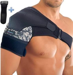 Shoulder Brace for Women and Men - Support for Torn Rotator Cuff, AC Joint Pain Relief and Dislocated Shoulder. Compression Sleeve, Arm Immobilizer Wrap, Stability Strap + Free Extension, Left-Right