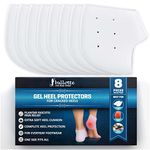 Ballotte Premium Silicone Heel Protectors (Medium - 8 Pack) | Gel Heel Pads/Silicone Socks for Women & Men - Pain Relief for Cracked Heel | Blister Prevention Heel Cups/Cushions for Plantar Fasciitis