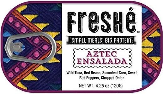 Freshé Gourmet Canned Tuna (Aztec Ensalada, 10 pack of 4.25 oz. tin) Premium Sustainably Caught Canned Tuna that Makes a Perfect High Protein Backpacking Food