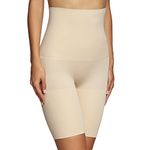 Maidenform Women's Shapewear Hi Waist Thigh Slimmer, Latte Lift, Large