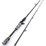 Sougayilang 2-sections Spinning Rod/Casting pole -28 Ton Carbon blank Durable Composite Spin or Bait Fishing Rods with Stainless Steel Guides for Freshwater and Sea Fishing-2.1QB-G