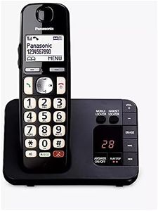 Panasonic KX - TGE820EB Digital Cordless Phone About 40 Minutes Answering Machine with Nuisance Call Block and Dedicated Key, Amplified Sound Single