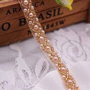 FQTANJU 3Yards Rose Gold Beaded Crystal Rhinestone Applique, Rhinetones Trim for Dress, Bridal Applique, Crystal Beaded Applique FQTANJU 3Yards Rosefor Bridal Wedding, Party and Other Formal Occasions