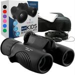 THINKPEAK 8x21 Binoculars for Kids 8-12, Birthday and Back to School Gifts, Binoculars for Boys and Girls 3-12, Black