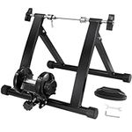 VEVOR Bike Trainer Stand, Magnetic Stationary Bike Stand for 26"-29" Wheels, Low Noise Motor, Protable Folding Bicycle Trainer for Indoor Riding Exercise, with Quick-Release Lever & Front Wheel Riser