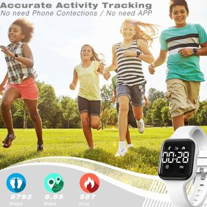 Focwony Kids Digital Watch – White, Waterproof, LED Display