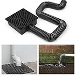 Evoloo Downspout Extension Kit,Square Catch Basin Drain Kit,Low Profile Catch Basin Drainage,Rain Pipe Drain Gutter,No Digging Required