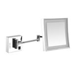 Dimming Makeup Mirror with Lights and 3X Magnification, Square LED Wall Mounted Bathroom Vanity Mirror, Rotable Extendable Shaving Mirror, Chrome Finish MAIJED Direct Wire Mirror,Hardwired