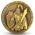 Faith-Forged Knight Christian Challenge Coin I Can Do All Thing Through Christ Bible Verses Pocket Hug Token (Single Coin)