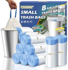 T.FORING Medium 8 Gallon Trash Bags Drawstring,1.2 Mil,Unscented,240 Count