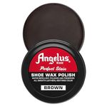 Angelus Perfect Stain Shoe Wax Polish, Professional Shoe Polish For Leather Shoes & Boots, 3 fl oz, Brown, 3 Fl Oz (Pack of 1)