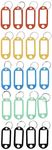 Merangue Plastic Key Tags with Labels and Split Ring, 20 Pack