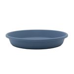 The HC Companies 12 Inch Round Plastic Classic Plant Saucer - Indoor Outdoor Plant Trays for Pots - 12.5"x12.5"x2.13" Slate Blue