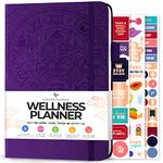 Legend Wellness Planner & Food Journal – Daily Diet & Health Journal with Weight Loss, Measurement & Exercise Trackers – Lifestyle & Nutrition Diary – Lasts 6 Months, A5 size – Purple