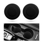 povtii 2 PCS Car Cup Holder Coasters, 2.75 Inch Diameter Dustproof Auto Cup Holder Insert Coaster, Universal Anti-Slip Drink Cup Mat for Most Vehicles, Interior Car Accessories (Black)