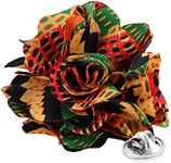 Vittorio Vico Men's Formal Kente Flower Lapel Pin - Boutonniere for Men, Brooch Pin (Kente #2)