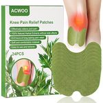 ACWOO Knee Pain Relief Patch, 24PCS Knee Patches Pain Relief Plaster with Natural Wormwood, Long Lasting Effect Warming Herbal Arthritis Pain Relieving Plaster for Relief Neck/Knee/Muscles Joints Pain