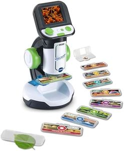 VTech - Microscopio Educativo Multimedia, Microscopio para niños +7 años, 240 imágenes y vídeos de la BBC, Juguete cientifico educativo, Pantalla digital a color, Contenido en español
