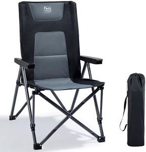 TIMBER RIDGE Folding Camping Chairs for Adults 260kg Capacity, Oversized Foldable Padded Heavy Duty Garden Chair with Adjustable Backrest, Portable Beach Fishing outdoor Picnic Dining Recliner