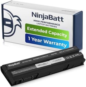 NinjaBatt Battery for Dell T54FJ Latitude E6430 E6420 E6530 E6520 E5430 M5Y0X 7420 E5520 E5420 E5530 8858X 15R 5520 17R 5720 NHXVW T54F3 312-1324 Vostro 3460 3560 - High Performance [6 Cells/4400mAh]