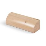 MeFree Wooden Quarter Round Yoga Block - Light Brown | Curved Iyengar Yoga Prop for Support & Flexibility | 23 x 9 x 9 cm | Ideal for Yoga, Stretching, & Pilates