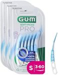 GUM Soft-Picks PRO interdental Cleaners | Curved Shape for Easy Access to Hard-to-Reach Areas | Gentle Action for Sensitive Gums | [S - 3x60]