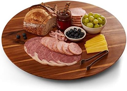 TIDITA 21" Acacia Lazy Susan Turntable for Table - Wooden Charcuterie Boards Cheese Board - Extra Large Lazy Susan Organizer - Kitchen Turntable for Cabinet, Pantry, Countertop (Acacia Wood)