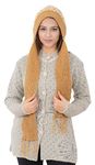 AMOLDO Women's Wool Blend Cap with Muffler (Cap -122_Beige_Free Size)