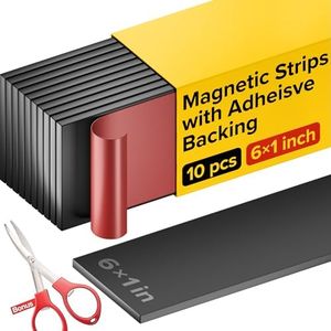Magnetic Strips with Adhesive Backing - Magnetic Tape for Crafts - Tool and Knife Magnet Strips for Kitchen, Garage and Garden - Adhesive Magnetic Tool Holder Strip for Wall