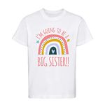 Dovitee Kids I'm Going to be a Big Sister - Cute Pastel Rainbow Graphics t-Shirt for Baby, Toddler or Youth