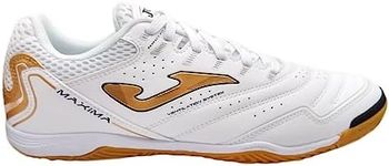 Joma Maxima Adult Indoor Soccer/Futsal Shoe, White/Bronze, 9