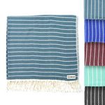 Sand Cloud Turkish Towel - Peshtemal Cotton - Great for Beach or as a Blanket - The Gocek (Denim)