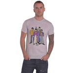 The Beatles T Shirt Yellow Submarine Cartoon Band Logo Official Mens New Grey Size L