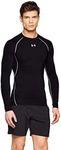 Under Armour Men's HeatGear Armour Long Sleeve Compression Shirt, Black/Steel, XX-Large